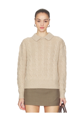 Polo Ralph Lauren Cable Wool Cashmere Polo Collar Sweater in Biege. Size L. Also in M, S, XL.