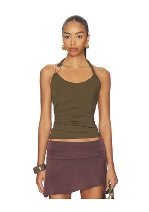 SNDYS Ash Tank Top in Olive. Size L. Also in S, XXS, XS, M, XL, XXL.
