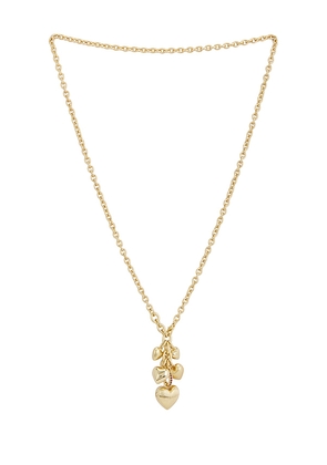 Roxanne Assoulin The Family Of Hearts Pendant Necklace in Metallic Gold.