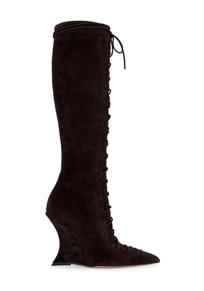 Paris Texas Nina Lace Up Boot 105 in Brown. Size 37. Also in 38, 38.5.