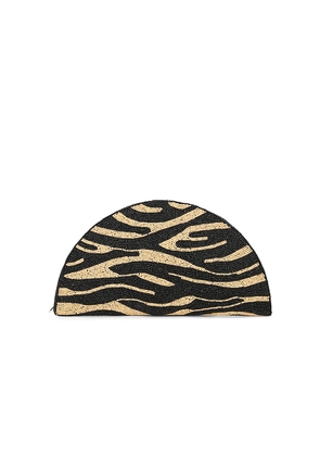 SIMONMILLER Beaded Lune Clutch in Black,Tan.