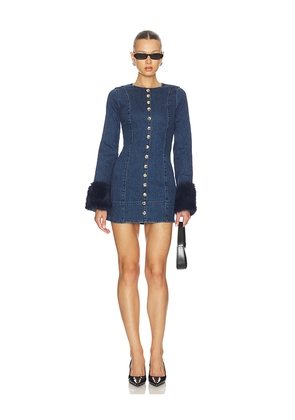 Show Me Your Mumu Rockefeller Mini Dress in Blue. Size L. Also in S, XL, XS.