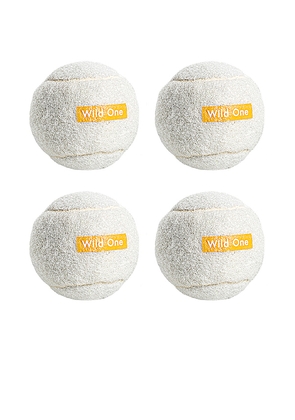 Wild One Tennis Balls Set Of 4 in White.
