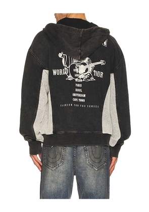 True Religion Zip Up Hoodie in Black. Size L. Also in M, XL/1X.