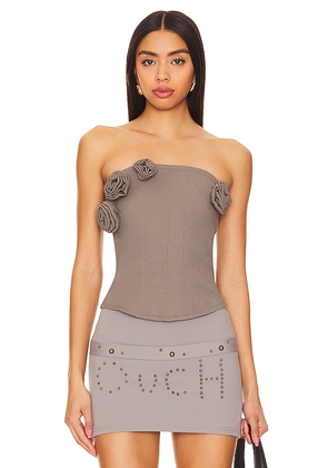 Zemeta Rose Garden Tube Top in Charcoal. Size L. Also in S, M.