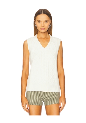 Varley Kay Cable Knit Vest in Cream. Size L. Also in M, S.