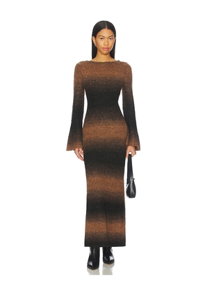 The Wolf Gang Soraya Maxi Dress in Chocolate. Size L. Also in S, M.