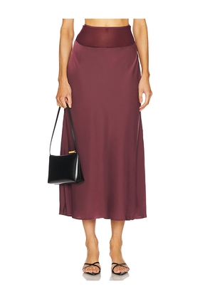 WeWoreWhat Midi Chiffon Cutout Skirt in Burgundy. Size 10. Also in 12.