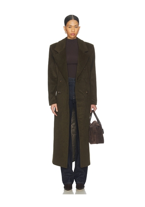 SEROYA Leche Wool Coat in Green. Size L. Also in XXS, XS, S, M, XL.