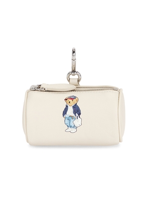 Polo Ralph Lauren Spring Bear Cylinder Coin Purse Small in Cream.