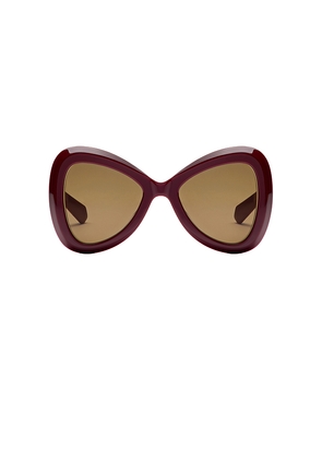 Valentino Garavani V Gold III Sunglasses in Burgundy.