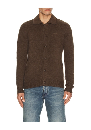 Rhythm Mohair Button Up Knit Cardigan in Chocolate. Size L. Also in S, M, XL/1X.