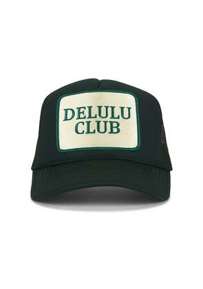Friday Feelin Delulu Club Trucker Hat in Green.