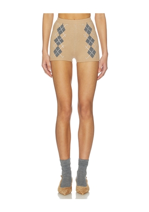 retrofete Filomina Embellished Short in Beige. Size L. Also in XS, S, M.