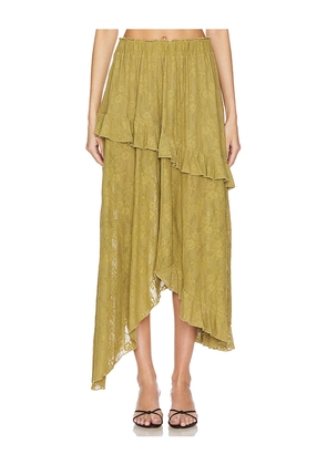 WeWoreWhat Lace Ruffle Skirt in Green. Size M. Also in XXS, XS, S.