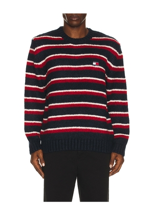 Tommy Jeans Stripe Badge Sweater in Red. Size L. Also in XS, S, M, XL/1X.