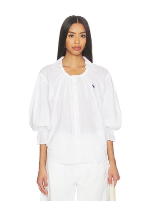 Polo Ralph Lauren Long Sleeves Tie Shirt in White. Size L. Also in M, S, XL.