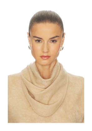 Soft Goat Brushed Triangle Scarf in Tan.