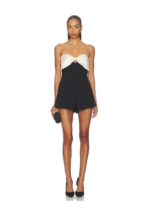 Ronny Kobo x REVOLVE Zoe Romper in Black,White. Size L. Also in M, S, XS.