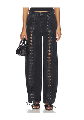 ROTATE Laced Wide Leg in Black. Size 24. Also in 25, 26, 27, 28.