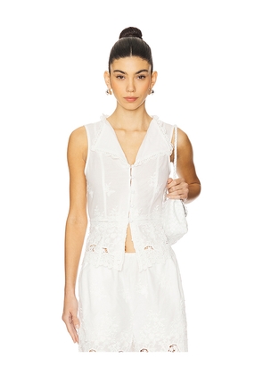 WeWoreWhat Lace Button Up Top in Ivory. Size 0. Also in 4, 00, 2, 8, 10.