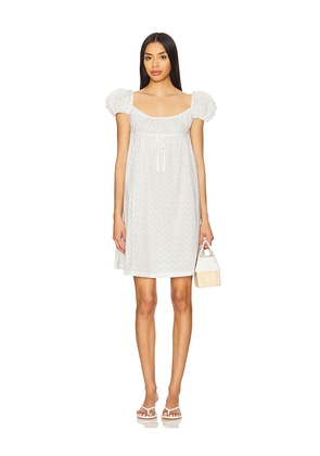 Yuhan Wang Puff Sleeve Embroidered Dress in White. Size M. Also in S.