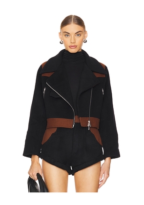 Understated Leather Love Story Jacket in Black. Size L. Also in S, XS, M, XL, XXS.