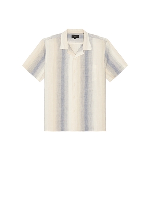 Vince Marina Stripe Short Sleeve Cabana Shirt in Blue. Size M. Also in S, XL/1X.