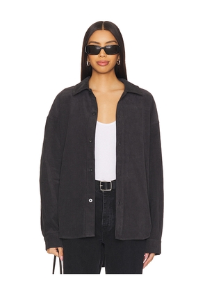 WAO Oversized Corduroy Shirt in Grey. Size M. Also in XS, S.