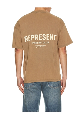 REPRESENT Owners Club Tee in Brown. Size L. Also in S.