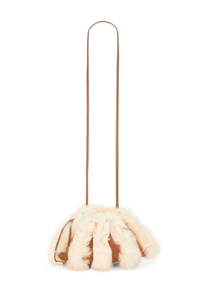 Ulla Johnson Adria Pleated Wave Mini Crossbody in Brown.