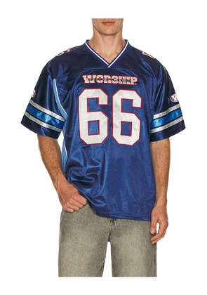 Worship Supplies Belter Mesh Jersey in Blue. Size L. Also in S, M, XL/1X.