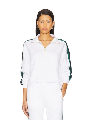 Varley Raymar Half Zip Sweatshirt in White. Size L. Also in XL.