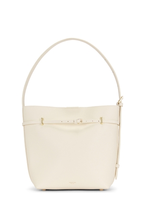 VERAFIED Small Belted Tote Bag in Ivory.