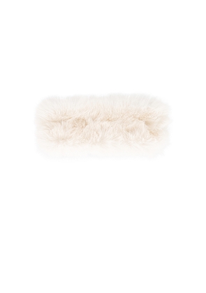 WellBeing + BeingWell Faux Fur Headband in Ivory.