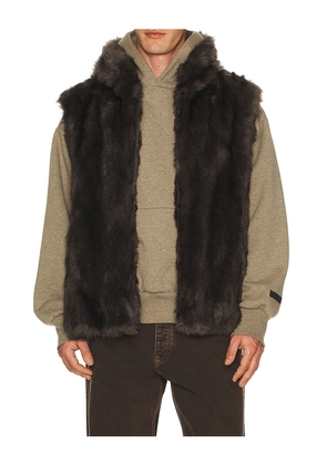 Unreal Fur Blue Ridge Vest in Grey. Size L. Also in S, XL/1X.