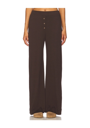VIR VITA Pointelle Lounge Pant in Chocolate. Size L. Also in S, XL.