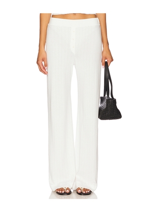 VIR VITA Pointelle Lounge Pant in White. Size L. Also in M, XS.