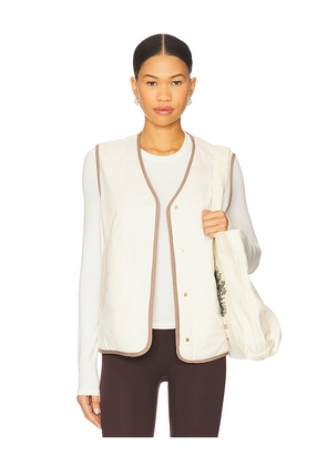 Varley Lori Reversible Gilet in Cream. Size L. Also in S, XS, M, XL.