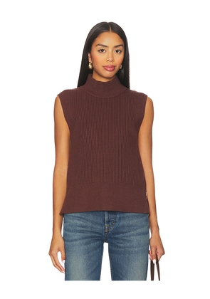 Varley Lois High Neck Tank Top in Brown. Size L. Also in M, S, XS.