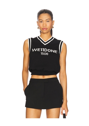 WE11DONE Basketball Knit Vest in Black. Size M. Also in S.