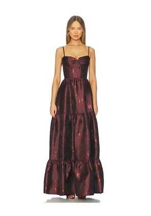 V. Chapman Lucetta Gown in Brown. Size 0. Also in 4, 2, 6, 12.