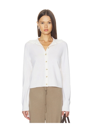 Vince Button Up Polo Cardigan in Ivory. Size L. Also in M, S, XS.