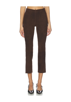 Vince Suede Split Hem Crop Pant in Brown. Size M. Also in XS, S.