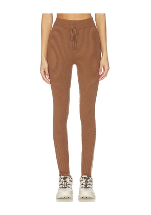 Varley Aiden Knit Legging in Brown. Size L. Also in S, XS, M, XL.