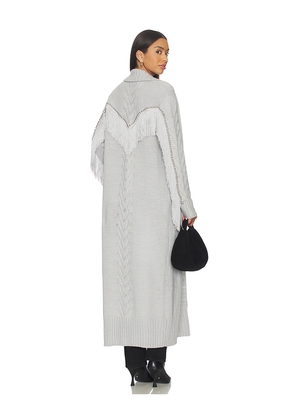 Understated Leather Long Rodeo Cardigan in Grey. Size M/L. Also in XS/S.