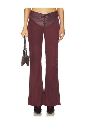 Understated Leather Sonny Suede Pant in Chocolate. Size L. Also in S, M, XL.