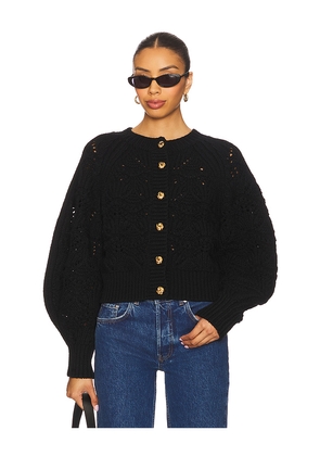 Zimmermann Hypnotic Cable Knit Cardigan in Black. Size 0/XS. Also in 1/S, 2/M, 4/XL.