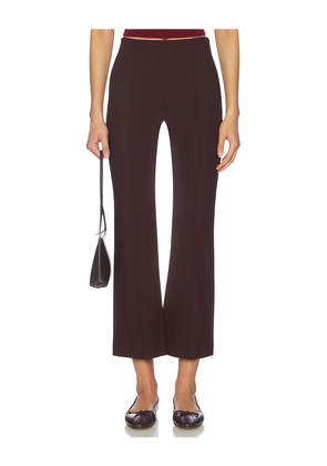 Vince Mid Rise Pintuck Crop Flare Pant in Burgundy. Size M. Also in XXS, XS, S.