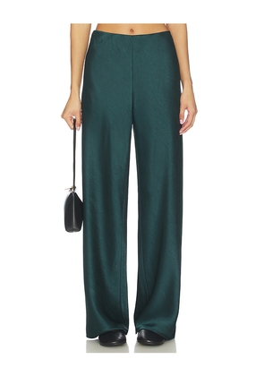 Vince High Waist Fluid Satin Bias Pant in Dark Green. Size L. Also in M.